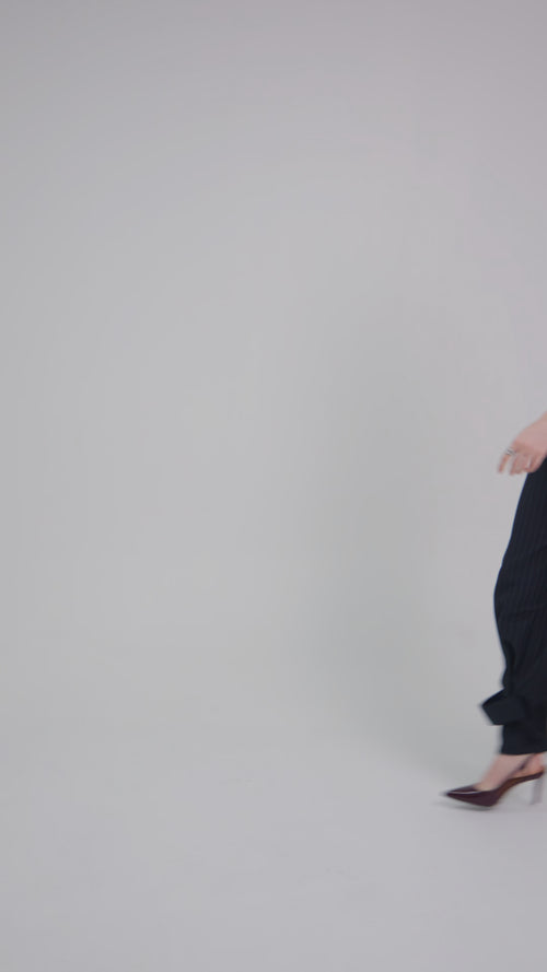 tailored pinstripe pants with pleats